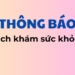 Thông báo_Lịch khám sức khỏe cho sinh viên