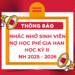THÔNG BÁO – NHẮC NHỞ SINH VIÊN CHƯA HOÀN THÀNH HỌC PHÍ GIA HẠN HỌC KỲ II NH 2025 – 2026