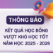 Thông báo – Kết quả học bổng vượt khó học năm học 2025 – 2026