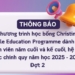 Chương trình học bổng Christina Noble Education Programme dành cho sinh viên năm cuối và kế cuối, hệ đại học chính quy năm học 2025-2026 – Đợt 2