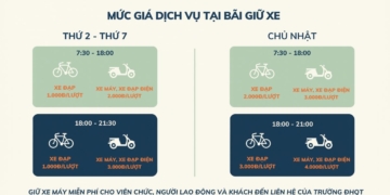 [THÔNG BÁO] ĐỊA ĐIỂM, THỜI GIAN VÀ MỨC GIÁ DỊCH VỤ TẠI BÃI GIỮ XE DÀNH CHO NGƯỜI HỌC