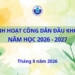 Thông báo chương trình Tuần Sinh hoạt công dân đầu khóa năm học 2026 – 2027