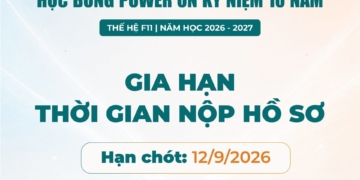 GIA HẠN THỜI GIAN ỨNG TUYỂN HỌC BỔNG POWER ON ĐẾN NGÀY 12/9