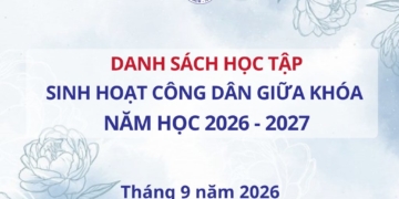 Danh sách sinh viên tham gia học tập Sinh hoạt công dân giữa khóa năm học 2026 – 2027