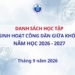 Danh sách sinh viên tham gia học tập Sinh hoạt công dân giữa khóa năm học 2026 – 2027