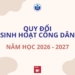 Chương trình Quy đổi Sinh hoạt công dân năm học 2026 – 2027