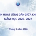 Thông báo về chương trình Sinh hoạt công dân giữa khóa năm học 2026 – 2027