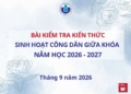 Bài kiểm tra kiến thức Sinh hoạt công dân giữa khóa đợt 1 năm học 2026 – 2027 (đối với sinh viên học đợt tháng 9)
